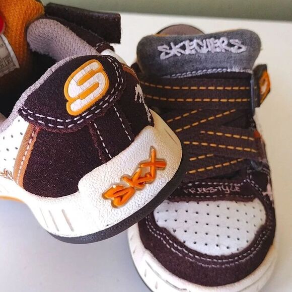 Y2K VTG Brown White Leather Sketchers Nollies Sneakers Size 5 - Picture 5 of 14